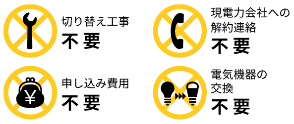 お申し込み手続き以外の面倒な切り替え手続きは「原則不要!」