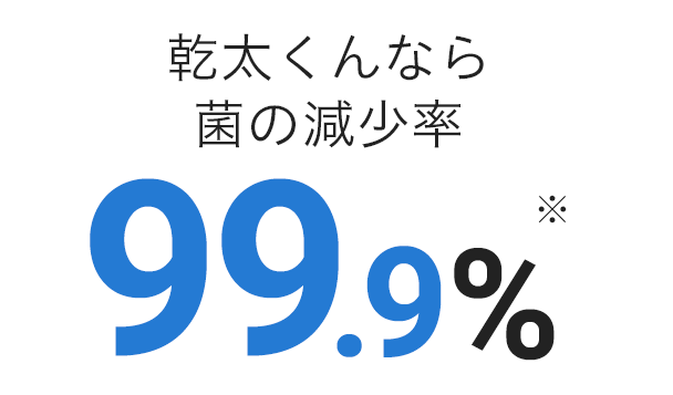 乾太くんなら菌の減少率99.9%